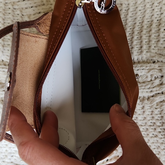 Longchamp Le Pliage Pouch With Handle - Cognac - strap kit included - Picture 6 of 7